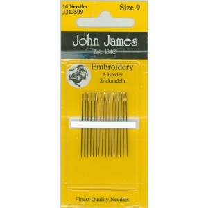 존제임스 일반자수/프랑스자수바늘 Embroidery 9호(16개세트)-JJ13509