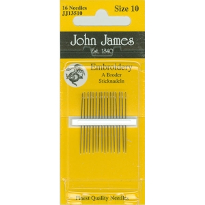 존제임스 일반자수/프랑스자수바늘 Embroidery 10호(16개세트)-JJ13510