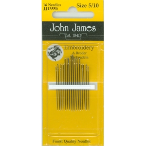 존제임스 일반자수/프랑스자수바늘 Embroidery 5/10호(16개세트)-JJ13550