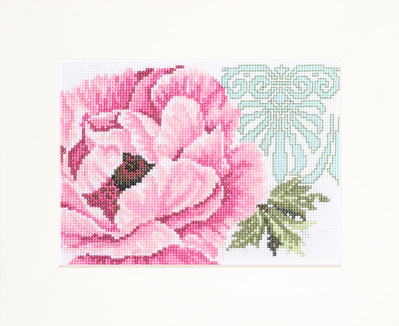 외국 십자수패키지 Lanarte/PINK FLOWER WITH ORNAMENT-0008202(11105A)