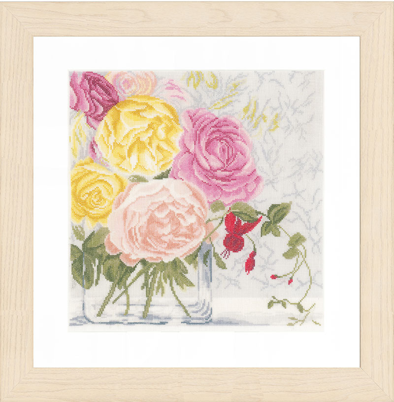 외국 십자수패키지 Lanarte/PASTEL FLOWERS IN VASE-0155030(고급케이스)
