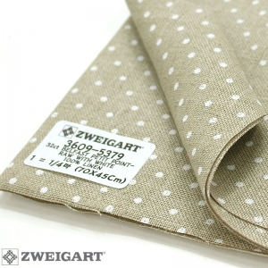 쯔바이 자수원단 32카운트-BELFAST PETIT POINT-RAW WITH WHITE/3609-5379(반마,낱장)
