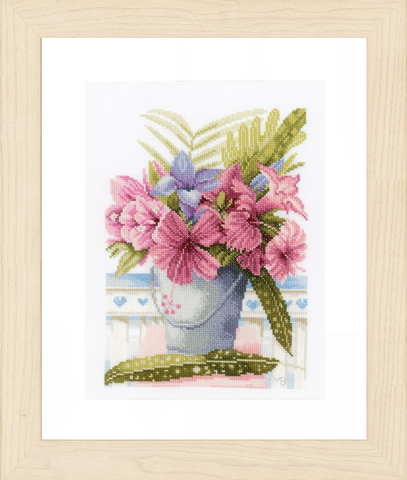 외국 십자수패키지 Lanarte/FLOWERS IN A BUCKET-0154326(고급케이스)