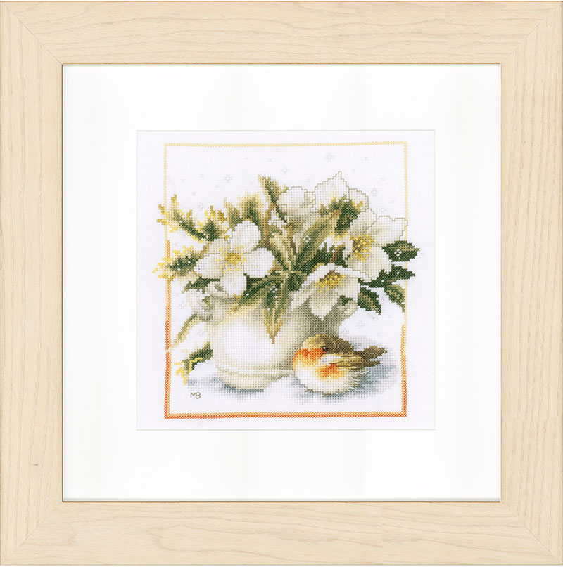 외국 십자수패키지 Lanarte/SHELTERING ROBIN-0154471(고급케이스)