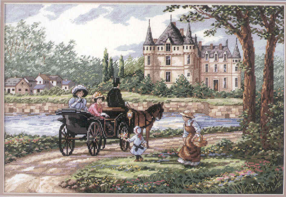 십자수 완성작품(원단상태)-M LADYS CHATEAU/13580-2