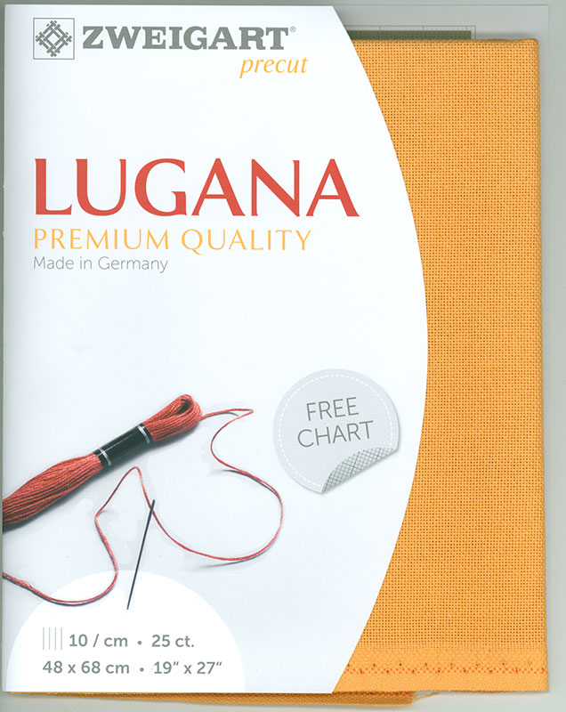 Precut 쯔바이 자수원단 25카운트 Lugana Persian Orange/3835-2112-PRE