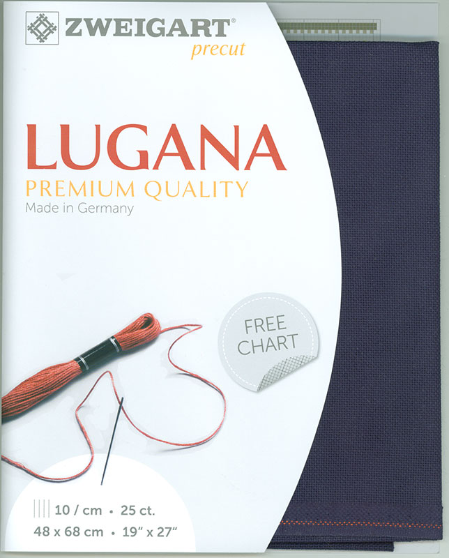 Precut 쯔바이 자수원단 25카운트 Lugana Navy/3835-589-PRE(DIS)