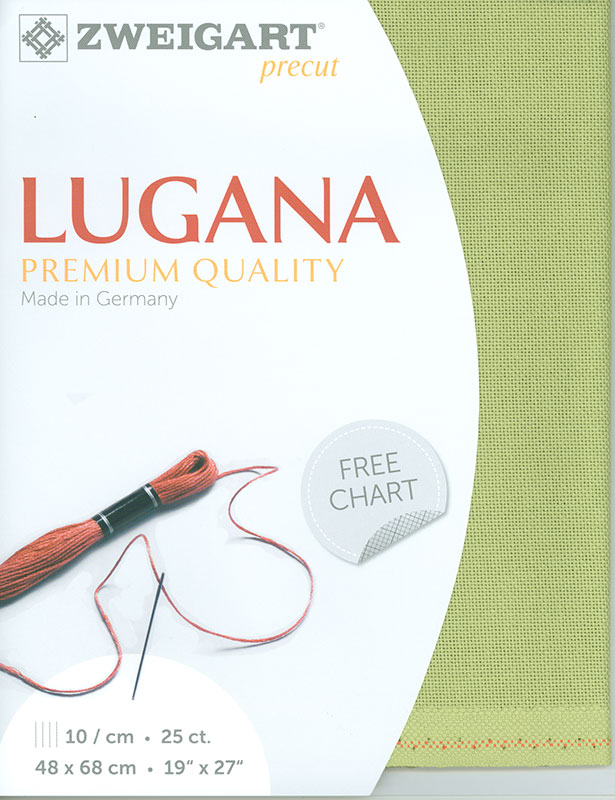 Precut 쯔바이 자수원단 25카운트 Lugana Sage Green/3835-6096-PRE(DIS)