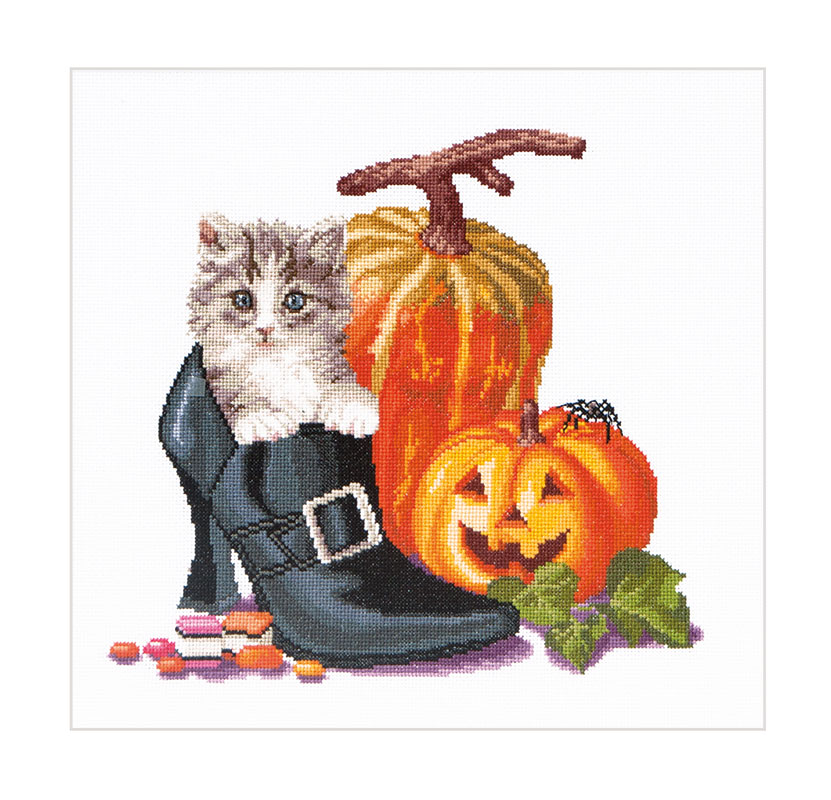 외국 십자수패키지 Thea Gouverneur/ HALLOWEEN KITTEN(16ct)-TG738A