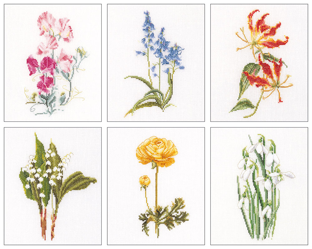외국 십자수패키지 Thea Gouverneur/ SIX FLORAL STUDIES 6(36ct)-TG3086
