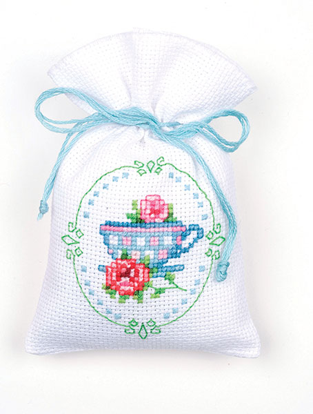 외국 십자수패키지 Vervaco/ 작은주머니 ROMANTIC TEA TIME-0144762