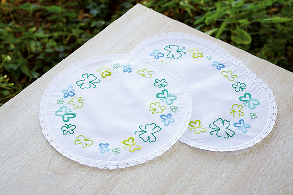 Vervaco 프랑스자수패키지/ 도일리 BUTTERFLIES IN GREEN TONES II(3개세트)-0150031