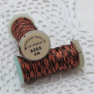Kreinik 다림질접착 메탈릭실 Iron On 1/8인치 리본 6255 Autumn