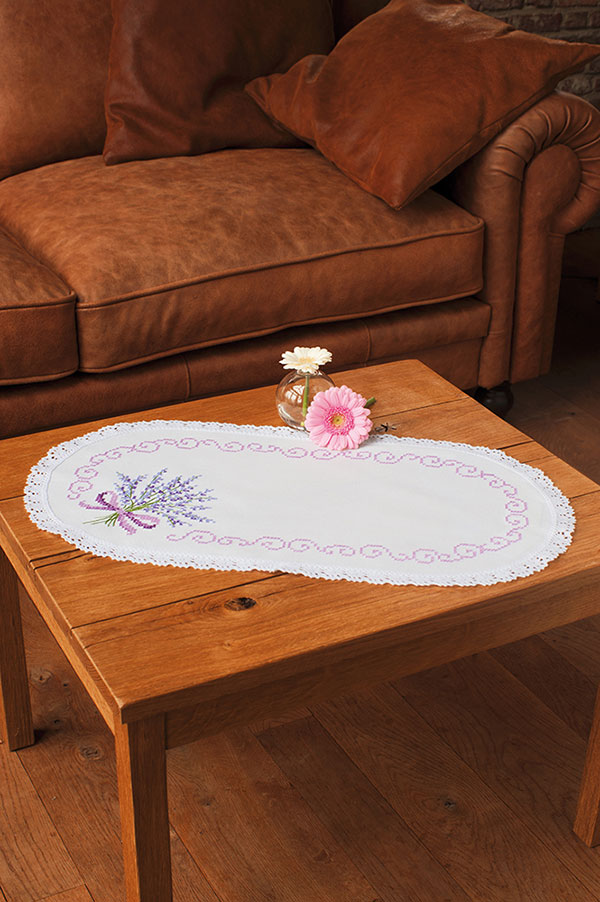 외국 십자수패키지 Vervaco/ 도일리LAVENDER BOUQUET-0012837(6603)