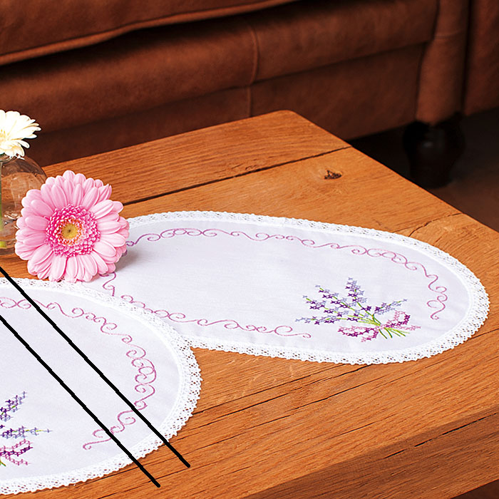 외국 십자수패키지 Vervaco/ 도일리 LAVENDER BOUQUET-0012840