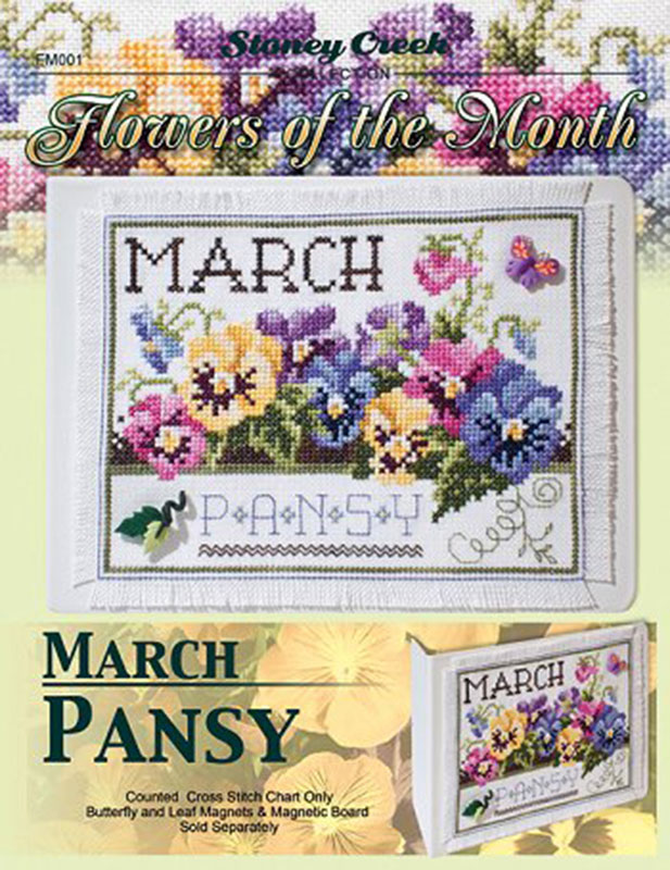 십자수도안책 Stoney/ FLOWERS OF THE MONTH MARCH PANSY-FM001