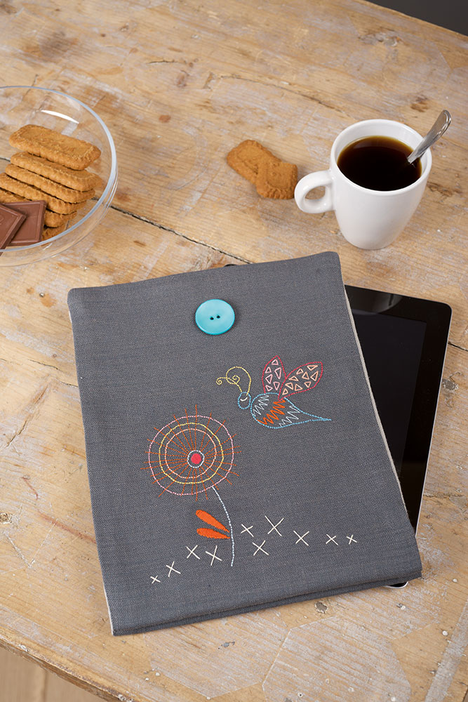 Vervaco 프랑스자수패키지/ DIY 태블릿(Tablet)커버 STYLIZED DRAGONFLY-0156734