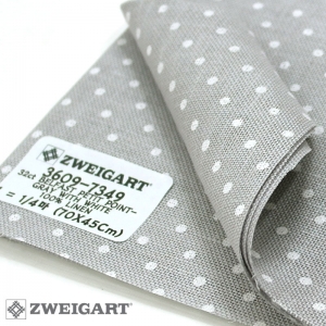 쯔바이 자수원단 32카운트-BELFAST PETIT POINT-GRAY WITH WHITE/3609-7349
