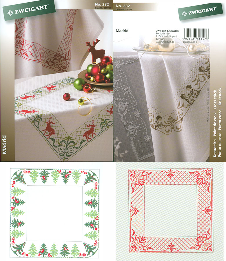 쯔바이 자수원단 10카운트-식탁보 MADRID-CREAM/26026-2036