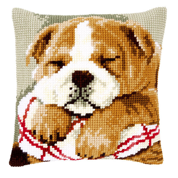 외국 십자수패키지 Vervaco/ Very Easy 털실 SLEEPING BULLDOG-0146577(칼라프린트 원단)