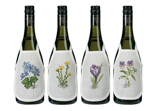 외국 십자수패키지 Permin/와인턱받이 Flowers-78-1685(4개세트)