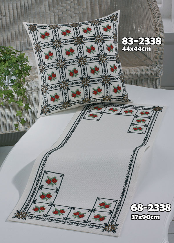 외국 십자수패키지 Permin/테이블매트(또는 쿠션) Red rose-83-2338