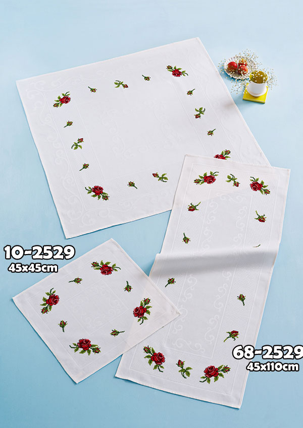 외국 십자수패키지 Permin/직사각러너 Roses-68-2529