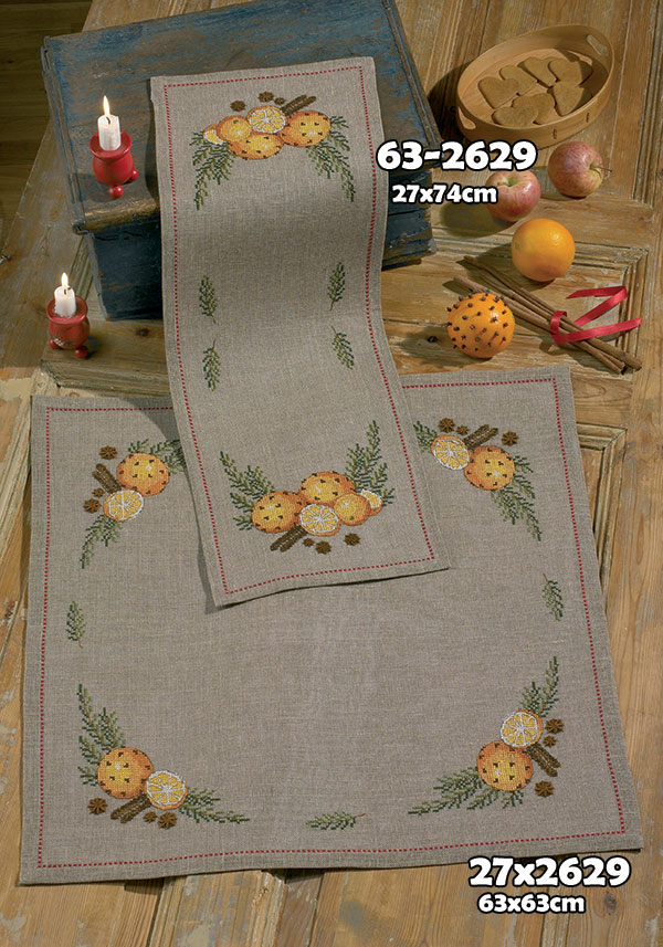 외국 십자수패키지 Permin/테이블보 The scent of oranges-27-2629