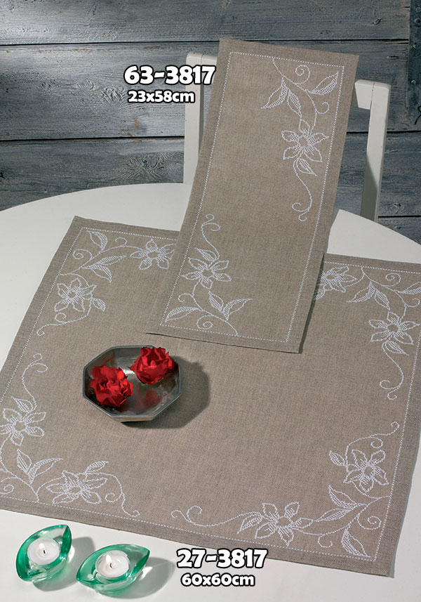 Permin 프랑스자수패키지/ 테이블보 Vanila orchid-27-3817