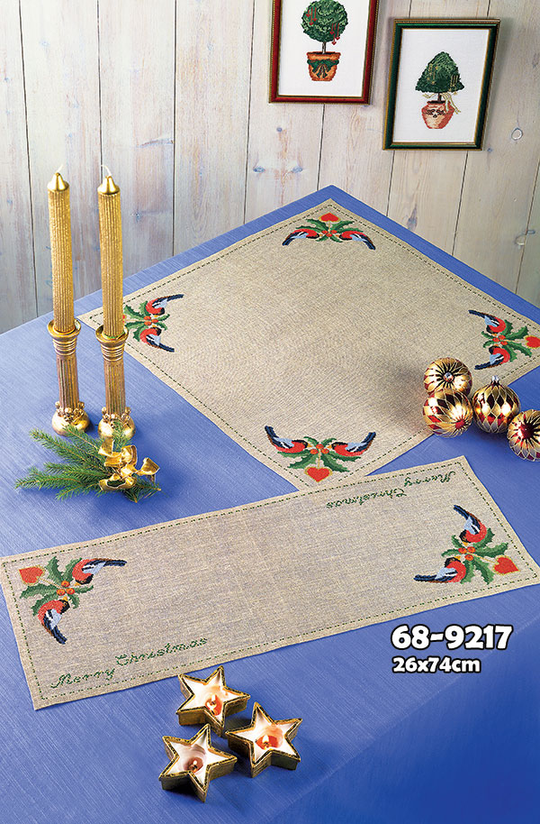 외국 십자수패키지 Permin/직사각러너 Bullfinches-68-9217