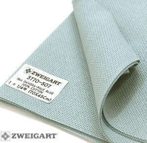 쯔바이 자수원단 18카운트-DAVOSA-PALE BLUE/3770-507(반마,낱장)