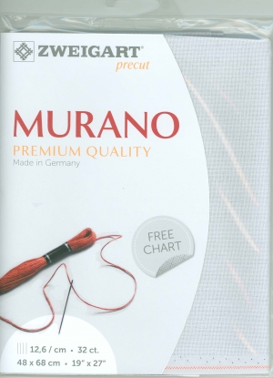 Precut 쯔바이 자수원단 32카운트 Murano Lugana Silvery Moon/3984-7011-PRE