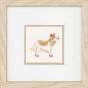 외국 십자수패키지 Lanarte/(소) Kate Mawdsley DOG IN PINK BOW-0148695