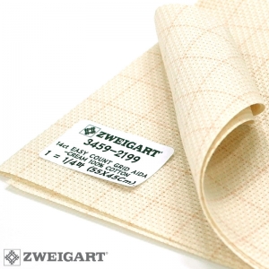 쯔바이 자수원단 14카운트-EASY COUNT GRID AIDA-CREAM(물에 지워집니다)/3459-2199
