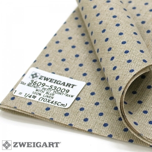 쯔바이 자수원단 32카운트-BELFAST PETIT POINT-RAW WITH BLUE/3609-53009