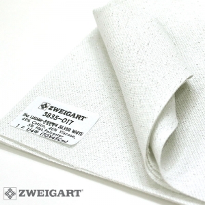 쯔바이 자수원단 25카운트-LUGANA-은빛반짝이 SILVER WHITE/3835-017