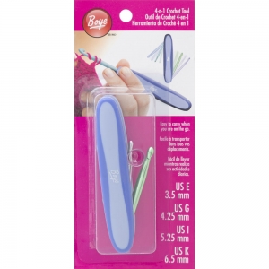 Boye 휴대용 모사용코바늘도구 4-n-1 Crochet Hook Tool Sizes E, G, I, K - 3396-300-EGIKA