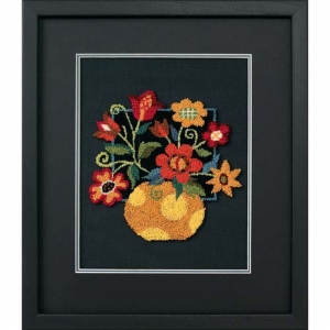 Dimensions Punch Needle/ 펀치니들패키지 Floral on Black-73222 (바늘별도)