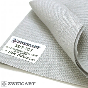 쯔바이 자수원단 36카운트-EDINBURGH-Pearl Gray/3217-705