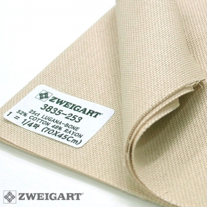 쯔바이 자수원단 25카운트-LUGANA-Bone/3835-253