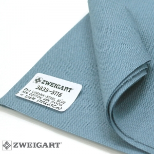 쯔바이 자수원단 25카운트-LUGANA-STEEL BLUE/3835-5116