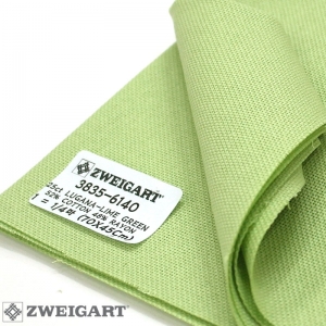 쯔바이 자수원단 25카운트-LUGANA-Lime Green/3835-6140