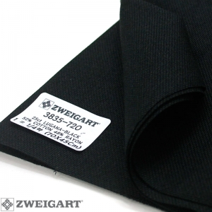 쯔바이 자수원단 25카운트-LUGANA-Black/3835-720