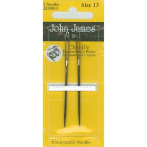 존제임스 리본자수바늘(=크루얼,크루웰=십자수뾰족바늘) Chenille 13호(2개세트)-JJ18813
