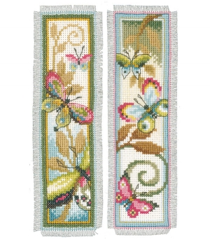 외국 십자수패키지 Vervaco/ 책갈피 Bookmarks Butterflies-0155949(2개세트)