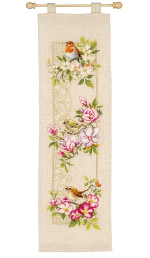 외국 십자수패키지 Vervaco/ 배너 Birds and Blossoms-0148200