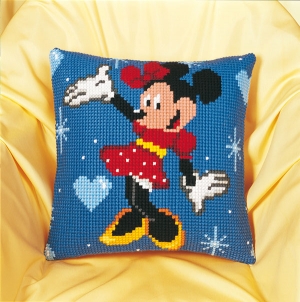 외국 십자수패키지 Vervaco/ Very Easy 털실 Disney Minnie Mouse-0014584(칼라프린트 원단)