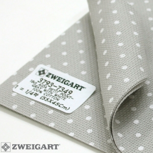 쯔바이 자수원단 18카운트-AIDA-PETIT POINT-GRAY WITH WHITE/3793-7349