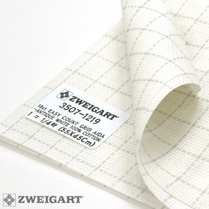 쯔바이 자수원단 18카운트-EASY COUNT GRID AIDA-ANTIQUE WHITE(물에 지워집니다)/3507-1219