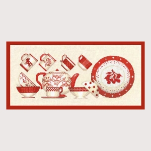 외국 십자수패키지 Bonheur/Red Tableware-1043